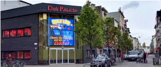 Buitenkant van de Panaché-speelhal in Antwerpen