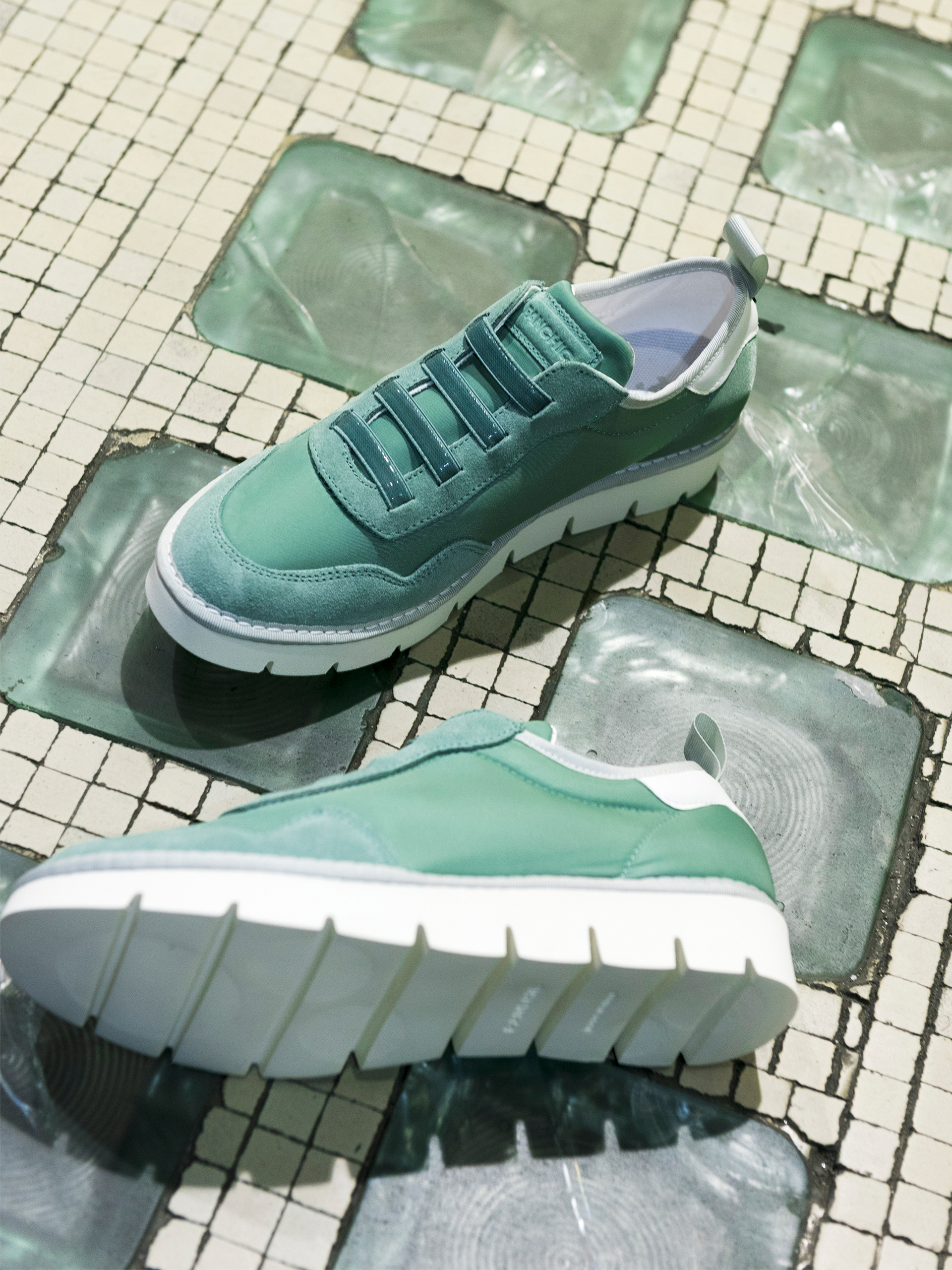 Sneakers. panchic slip-on nylon and suede denim calzature tafuri - Stileo.it
