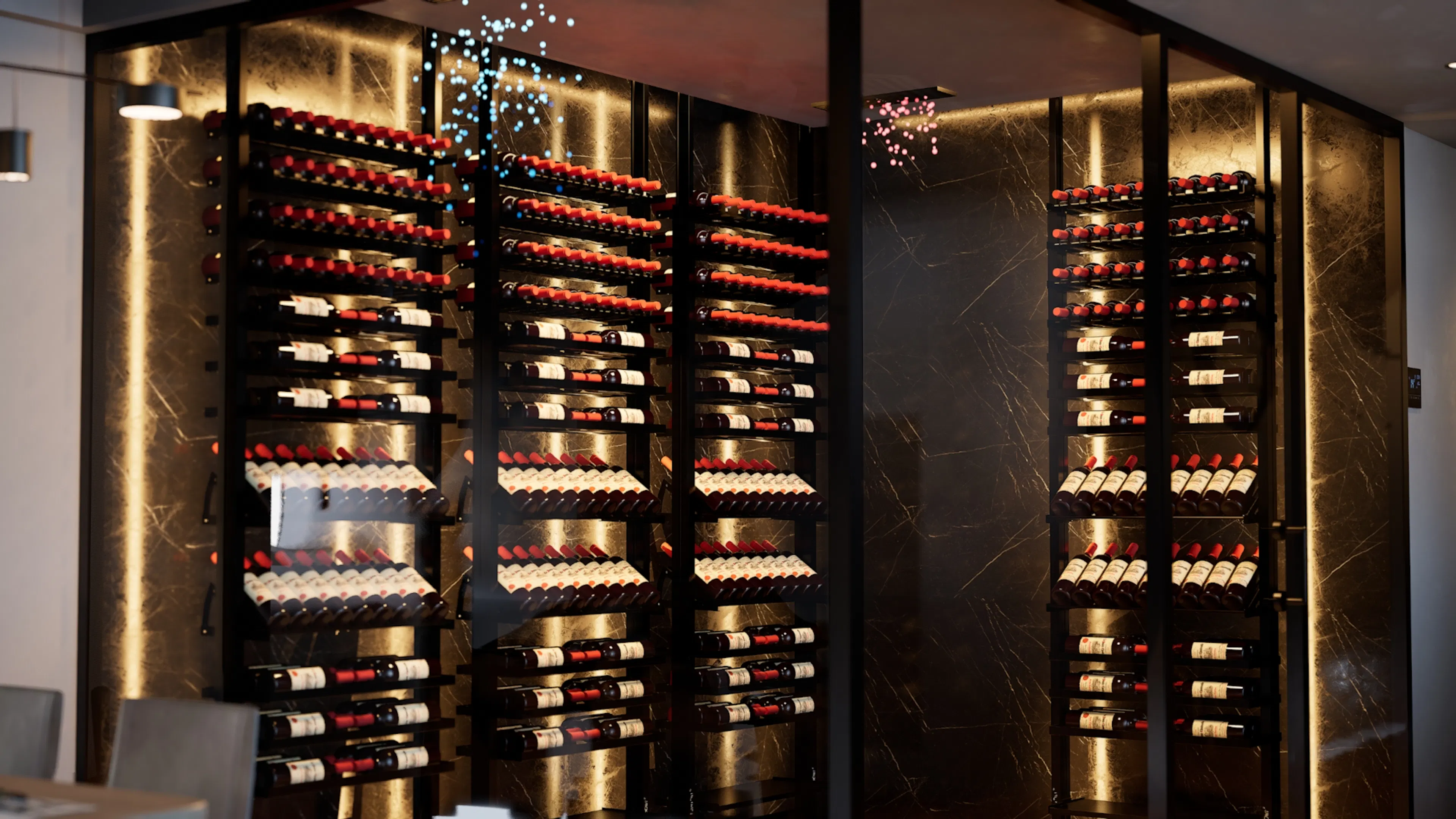 Wine cellar glass-enclosed