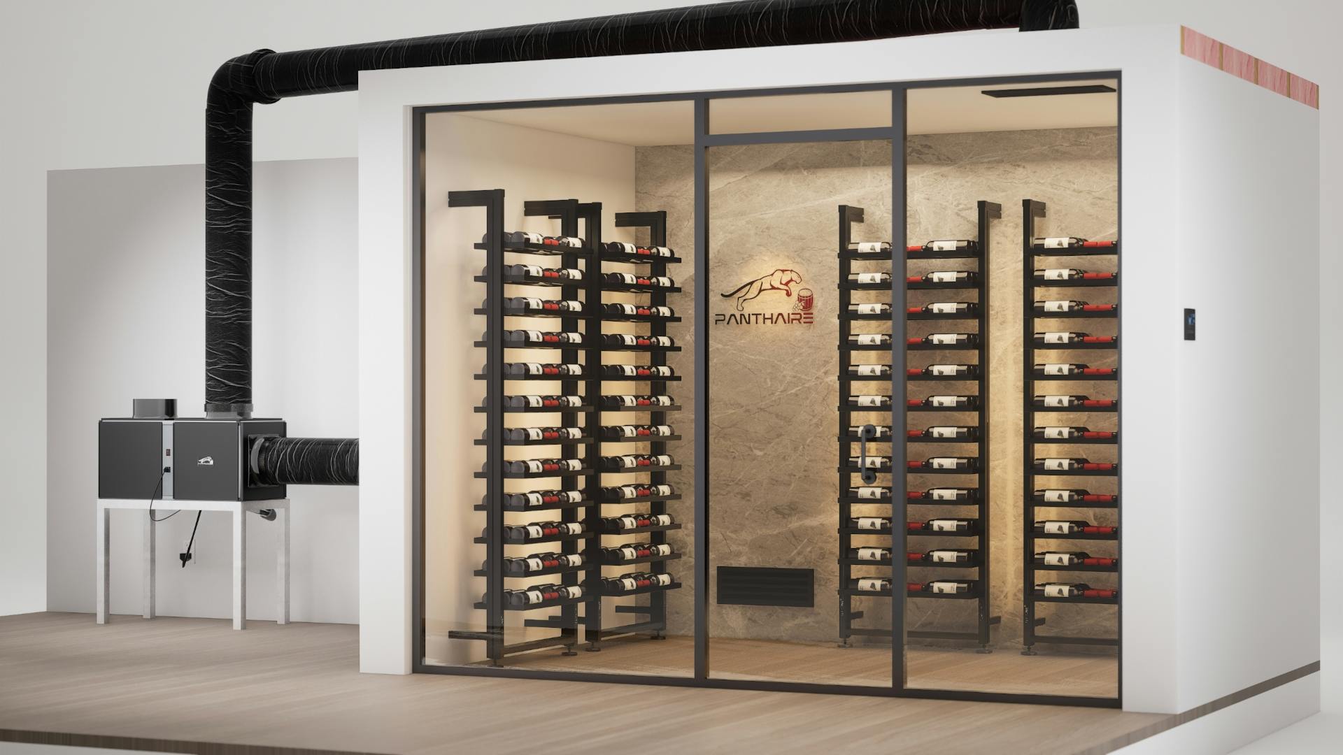 Installation APEX Panthaire, refroidisseur de cellier à vin silencieux