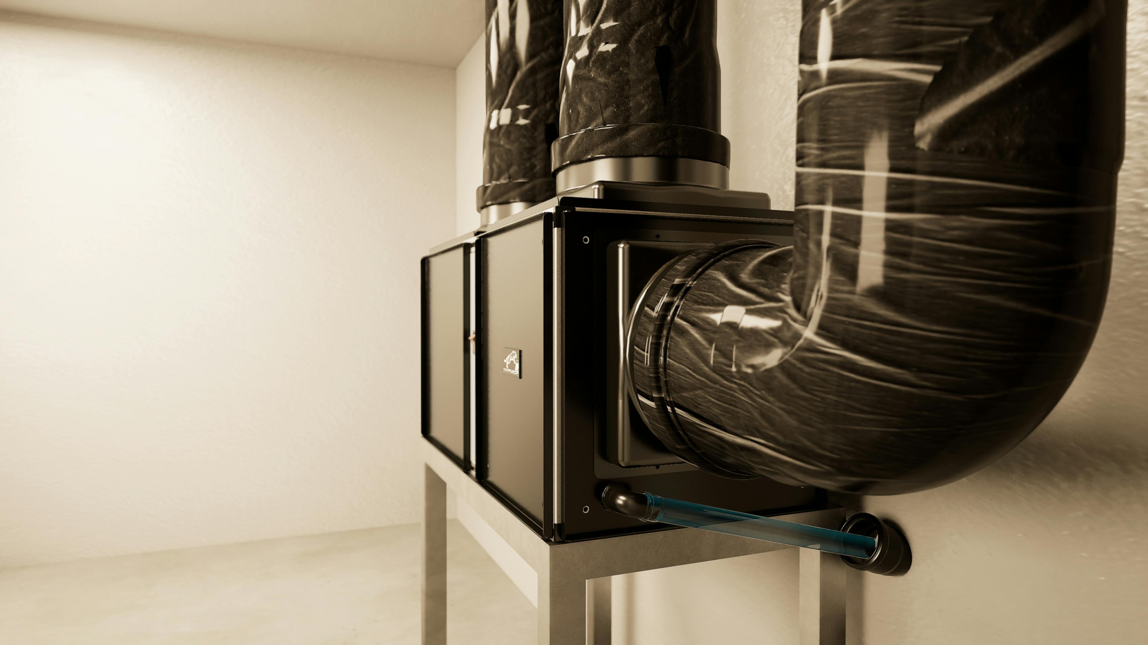 Modern cellar cooled by concealed ducted unit