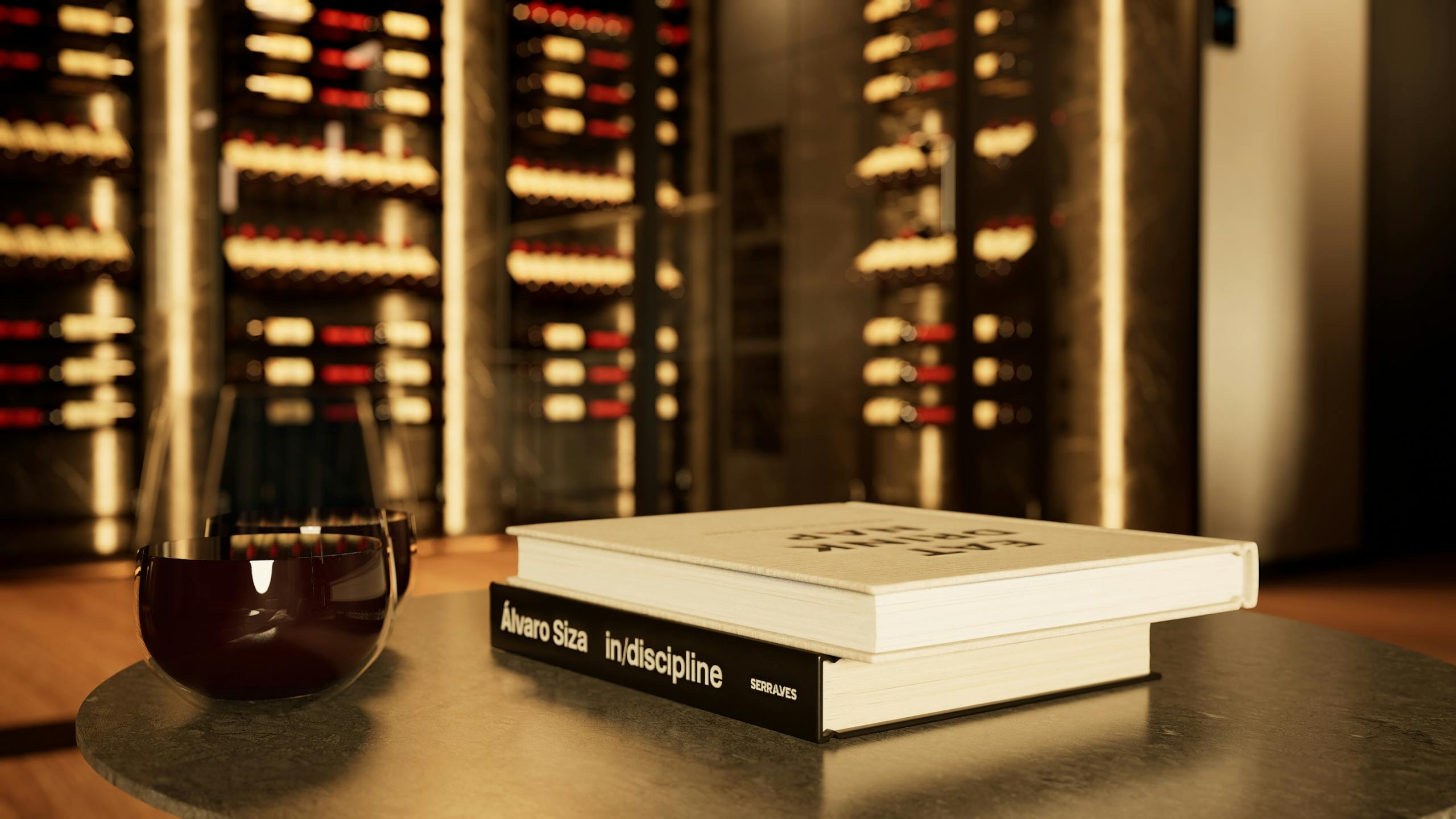 Glass wine wall cooled via concealed ducted system