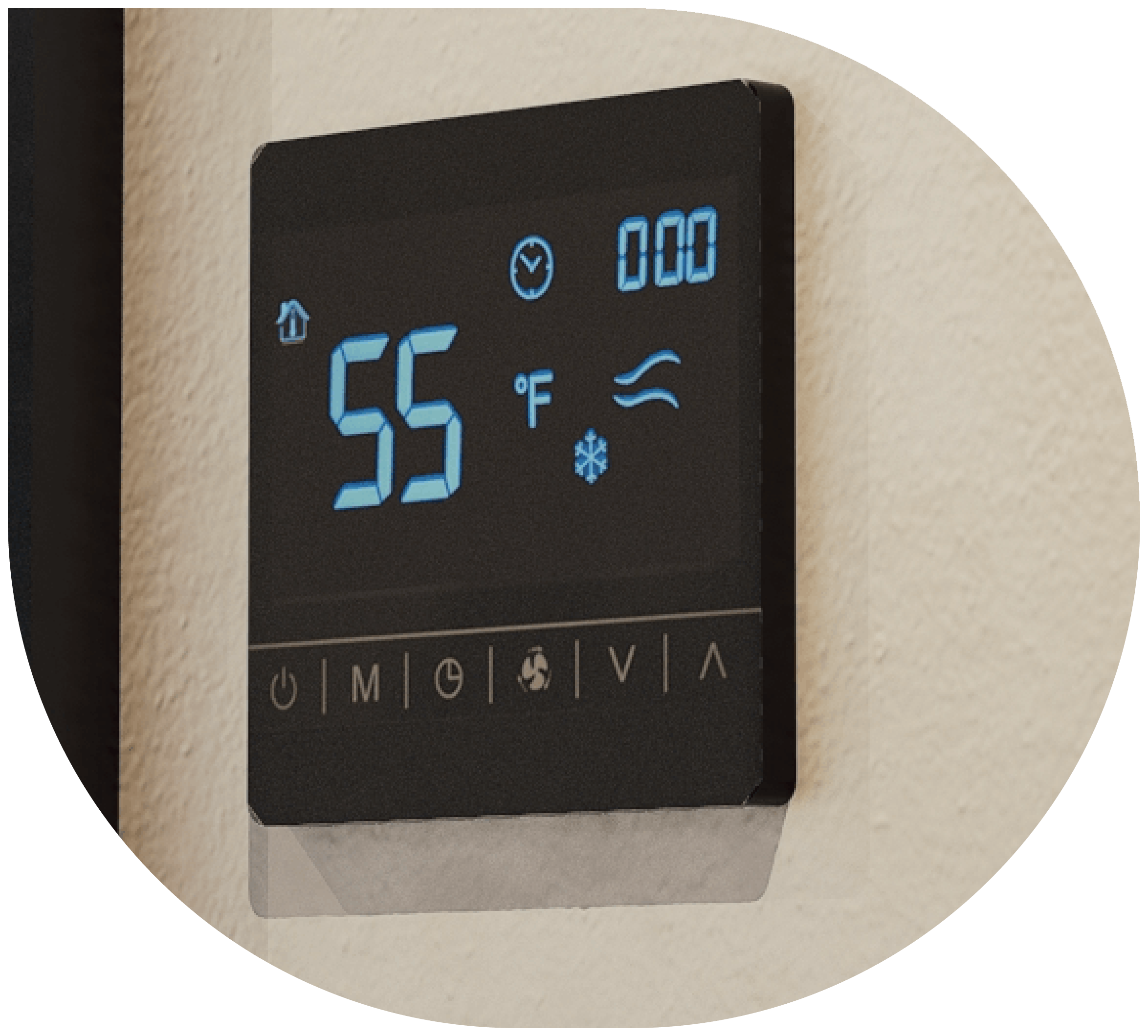 Panthaire APEX digital thermostat control panel showing temperature settings
