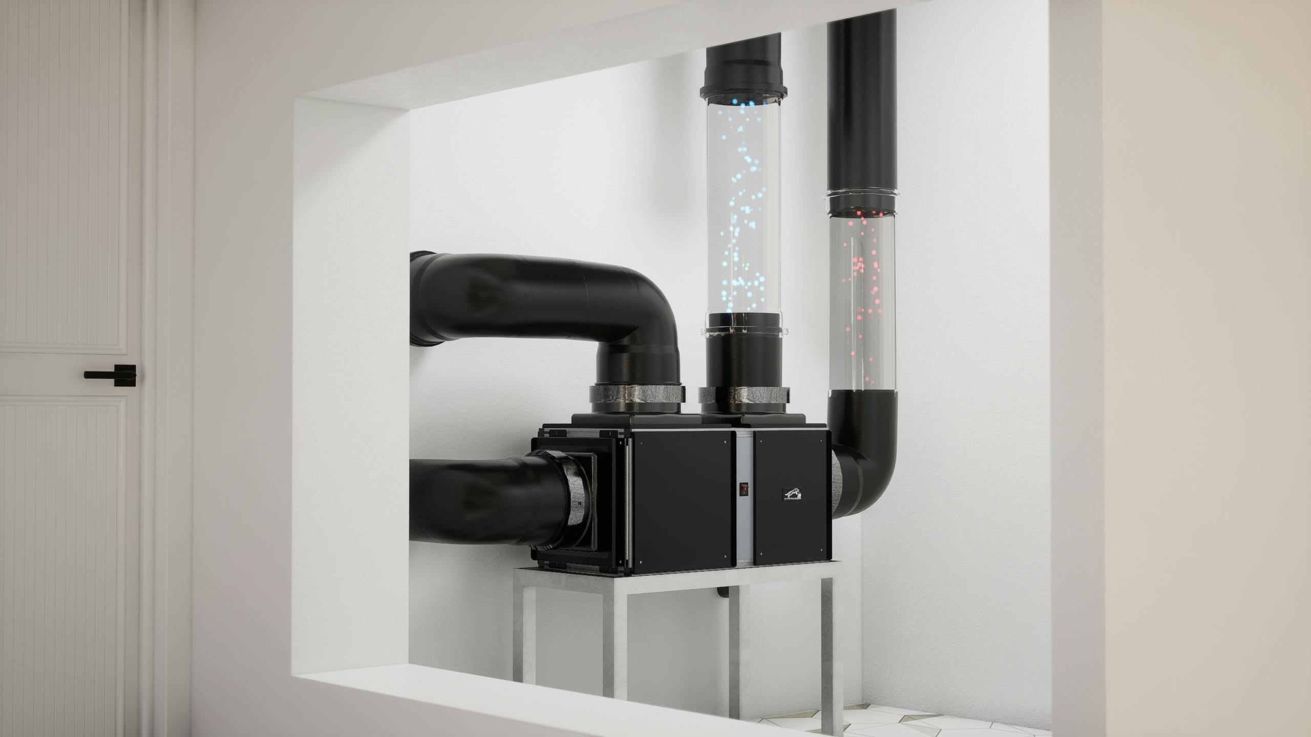 Panthaire APEX cooling system installed in custom wine cellar with racking