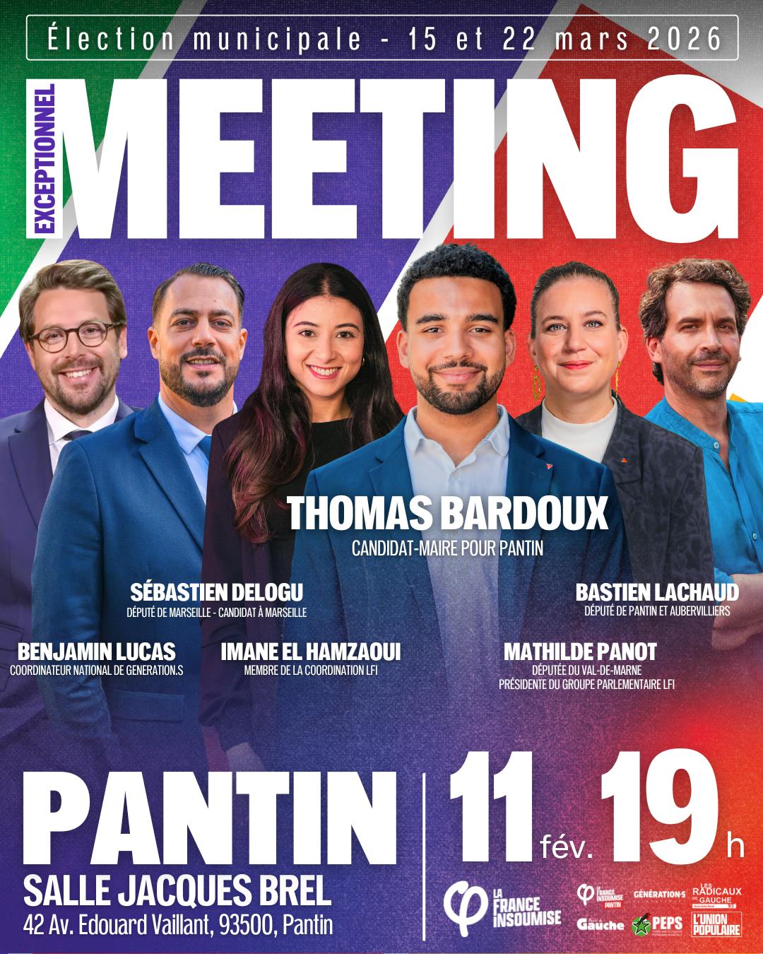 Meeting de pantin Salle Jasque Brel le 11 fevrier 19h Pantin