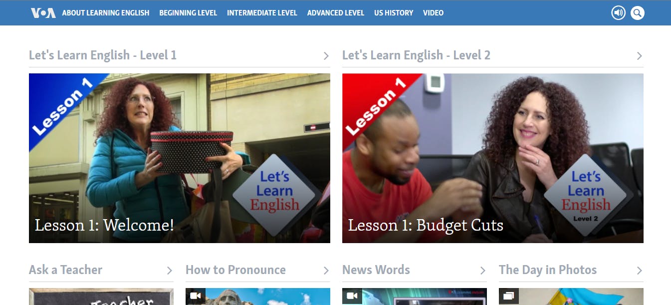 VOA Learning  VOA plataformas para aprender inglês 