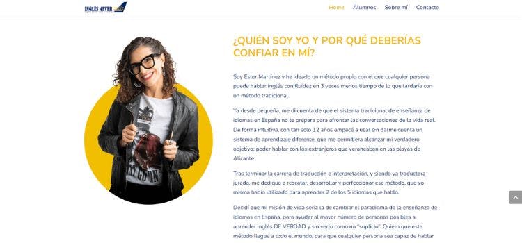 home page de inglés forever