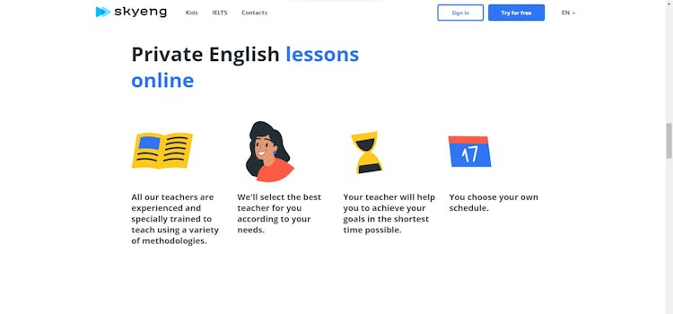 Strona internetowa Skyeng