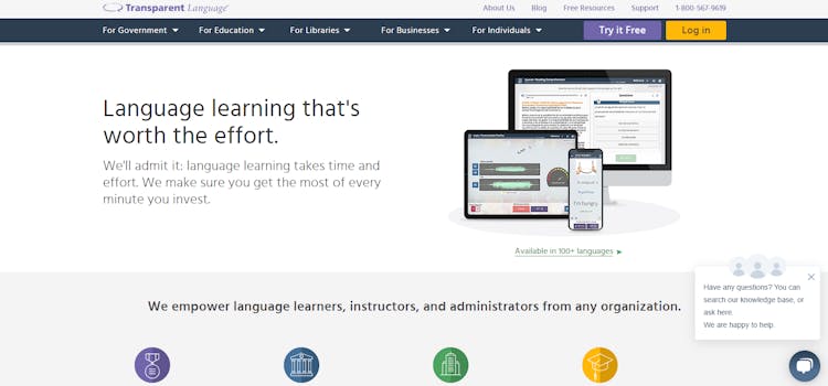Transparent Language para aprender inglés