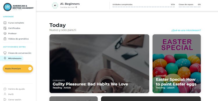 Contenido en Aba English