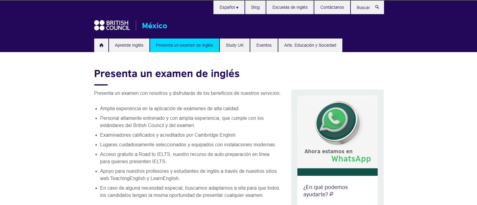 Ex&aacute;menes del british council