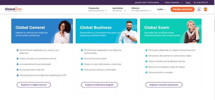 Tipos de cursos de GlobalExam