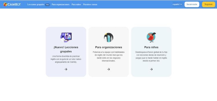 Página web de Cambly