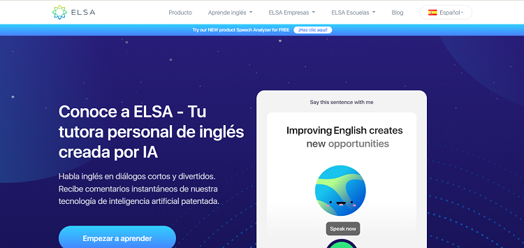 P&aacute;gina web de Elsa para aprender ingl&eacute;s.
