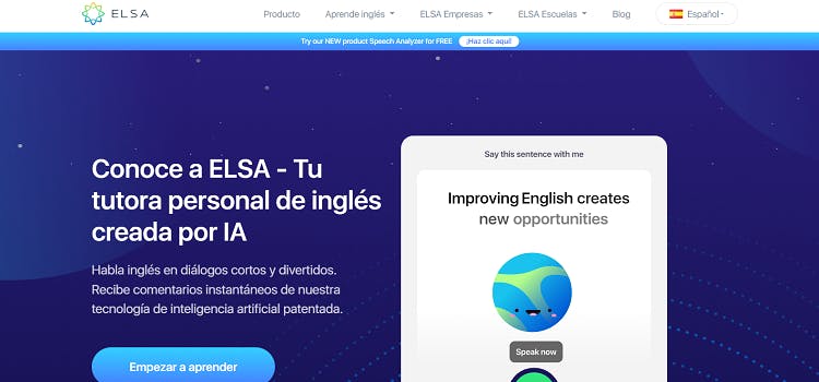 Página web de Elsa para aprender inglés.