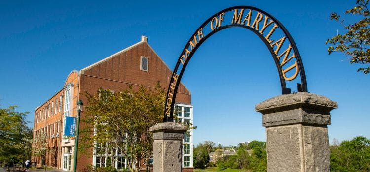 Facade of Notre Dame Maryland Univesity