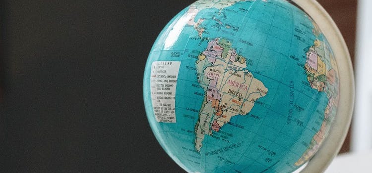 Globo terraqueo de plastico | sur américa