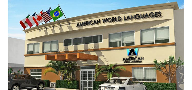 Illustration of the facade of American World Languages.