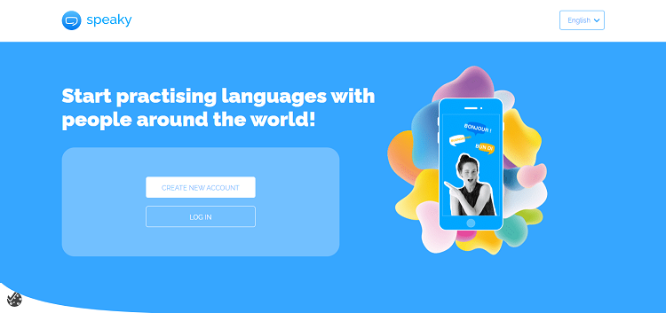 Strona internetowa aplikacji do nauki języka angielskiego speaky
