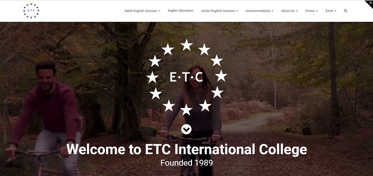 ETC International College p&aacute;gina web