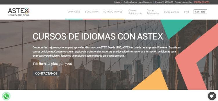 Homepage de Astex