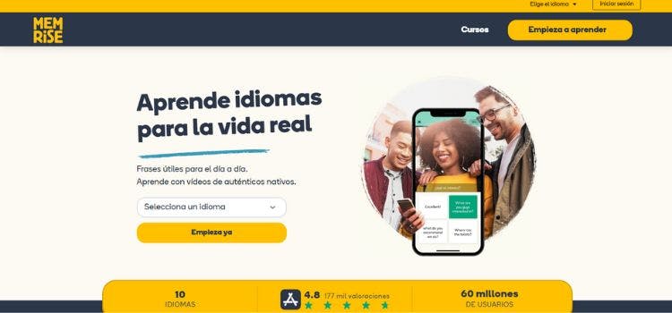 Página web de Memrise