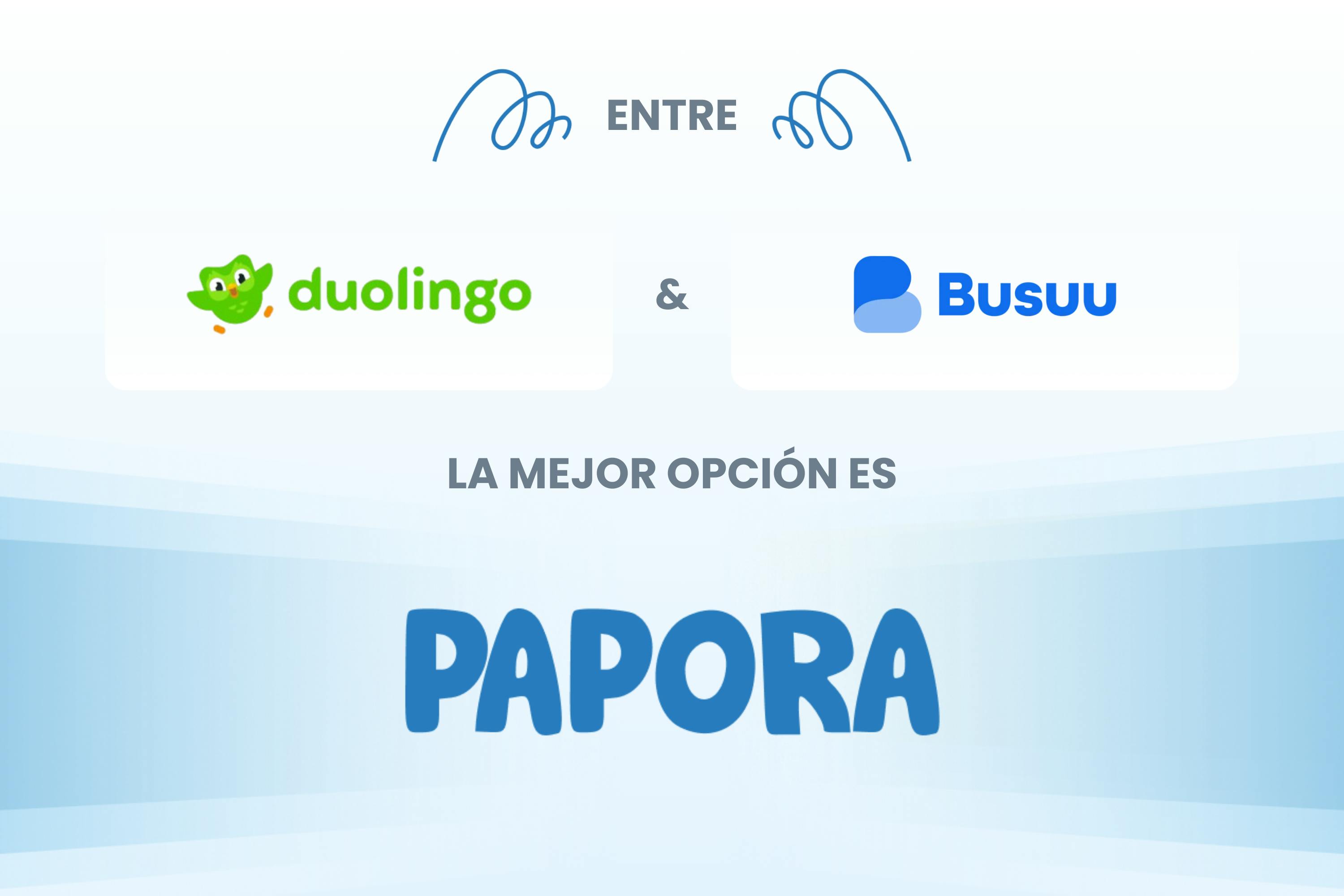 Comparativa Duolingo, Busuu, Papora.