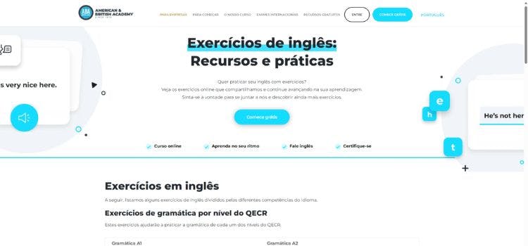 diferentes recursos ABA English