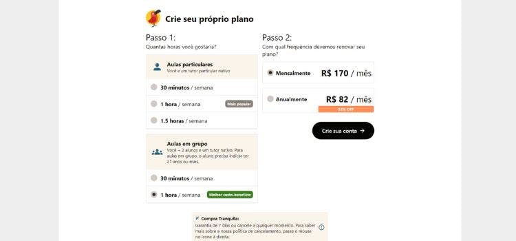 Quanto custa o Cambly