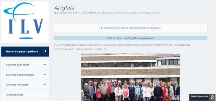 Institut des langues vivantes (ILV), UCLouvain