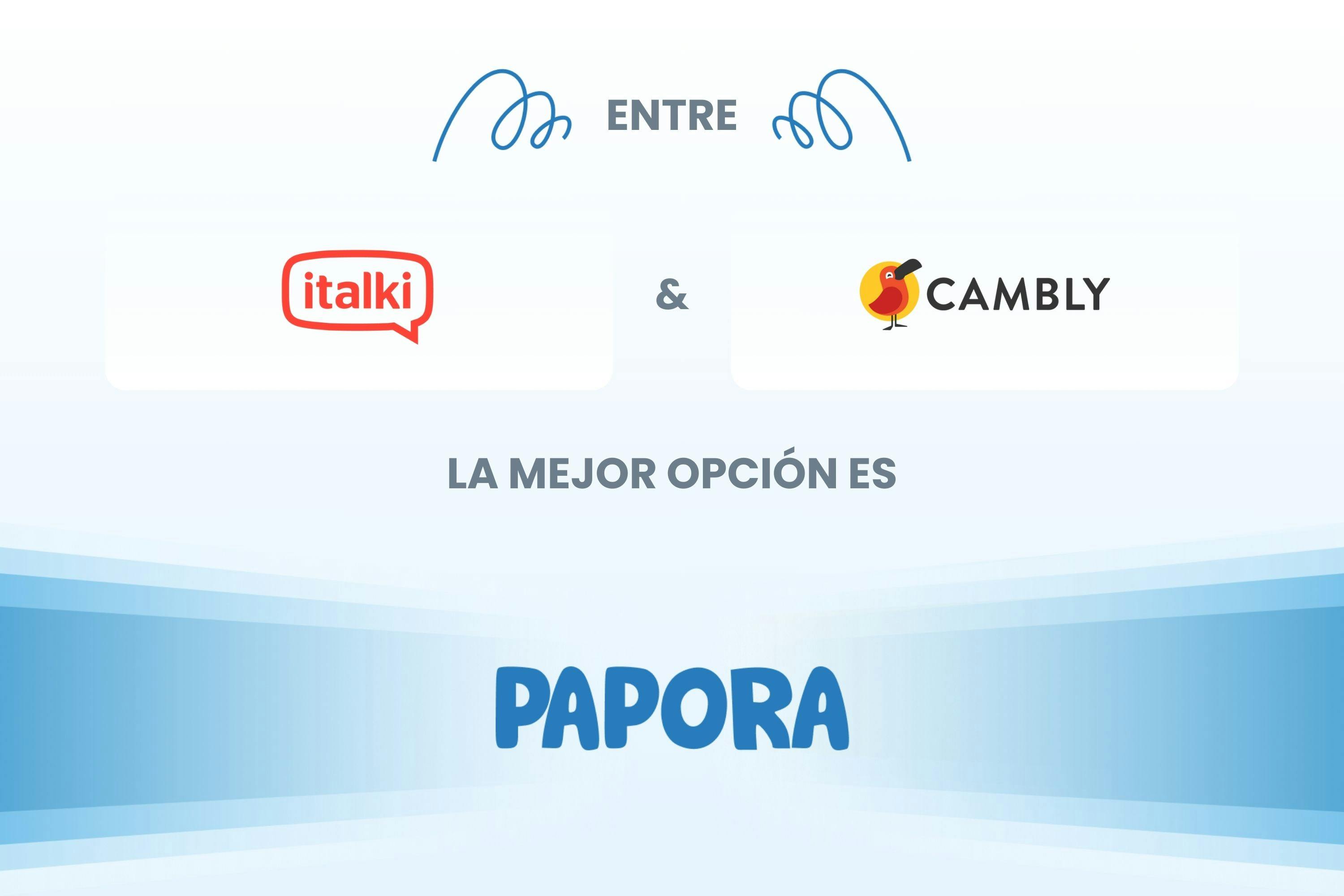 Comparativa entre Italki, Cambly y Papora para aprender inglés.