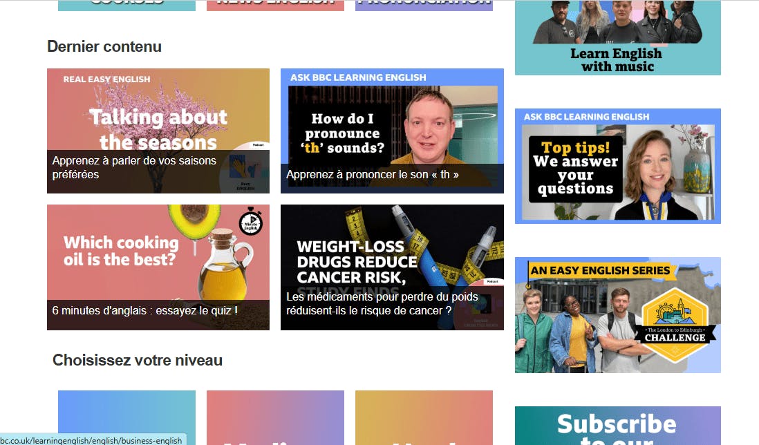 BBC Learning site web