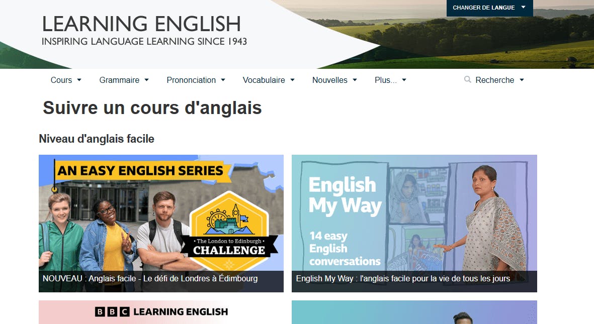 BBC Learning site web
