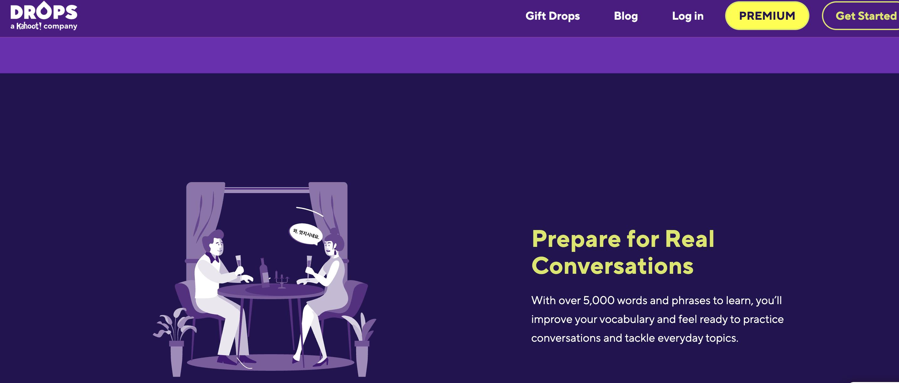 aprenda vocabulário útil com Drops