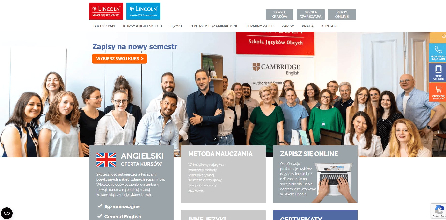 Lincoln School - strona główna