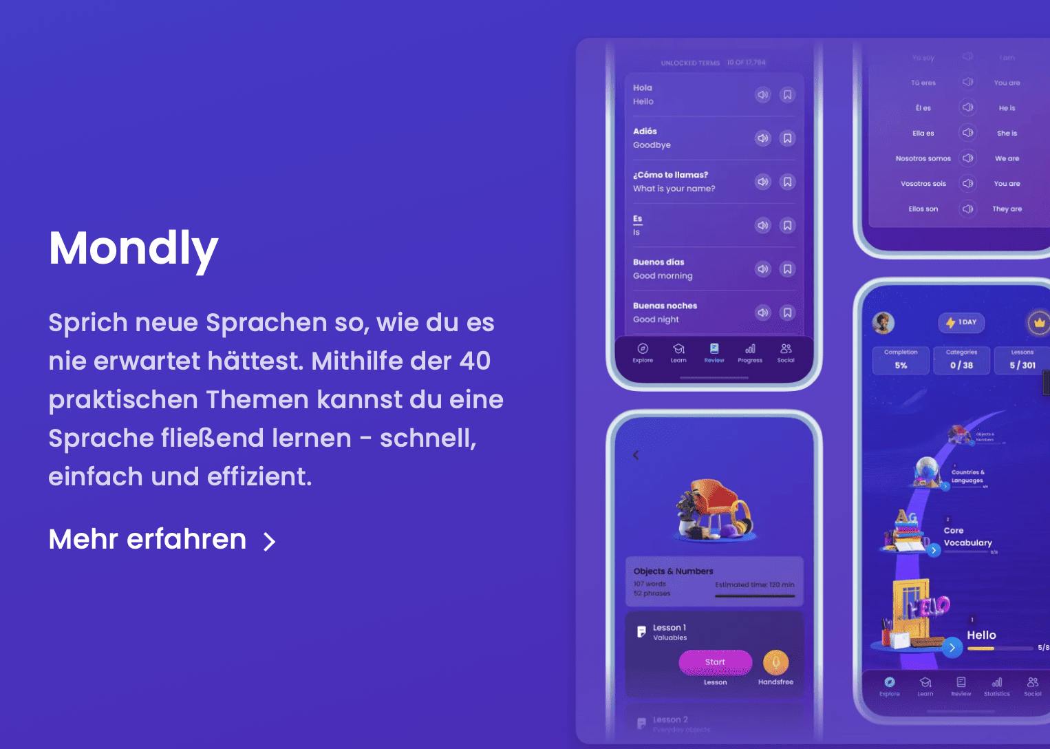 handy mit Mondly-App