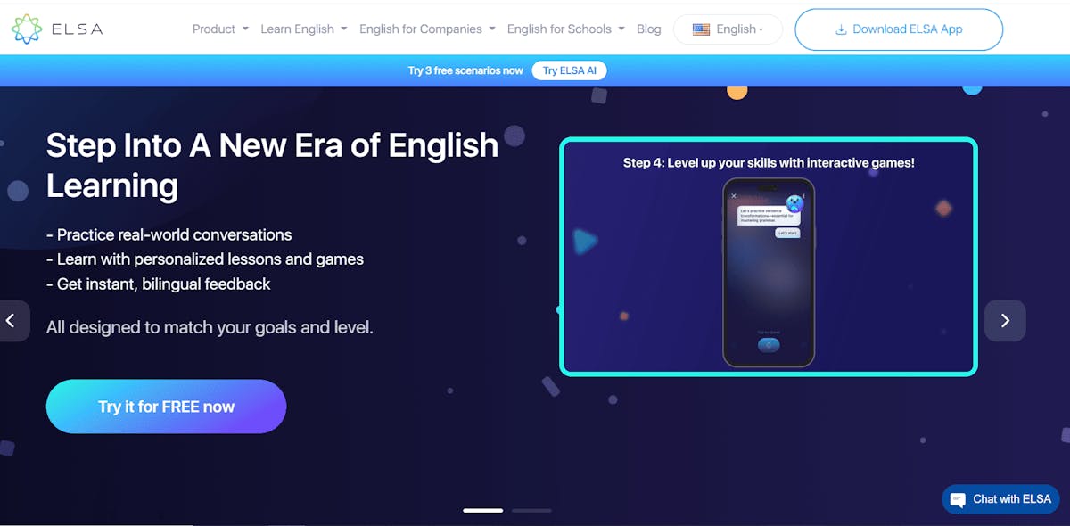 ELSA Speak - main page