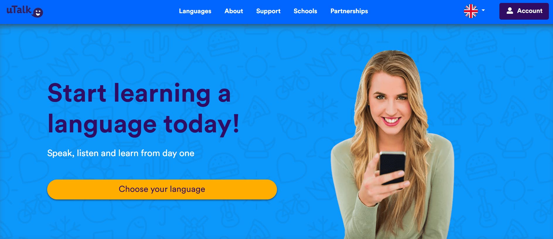 uTalk Landing page