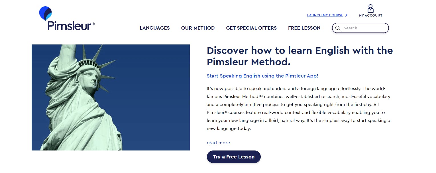Discover how to learn english with Pimsleur