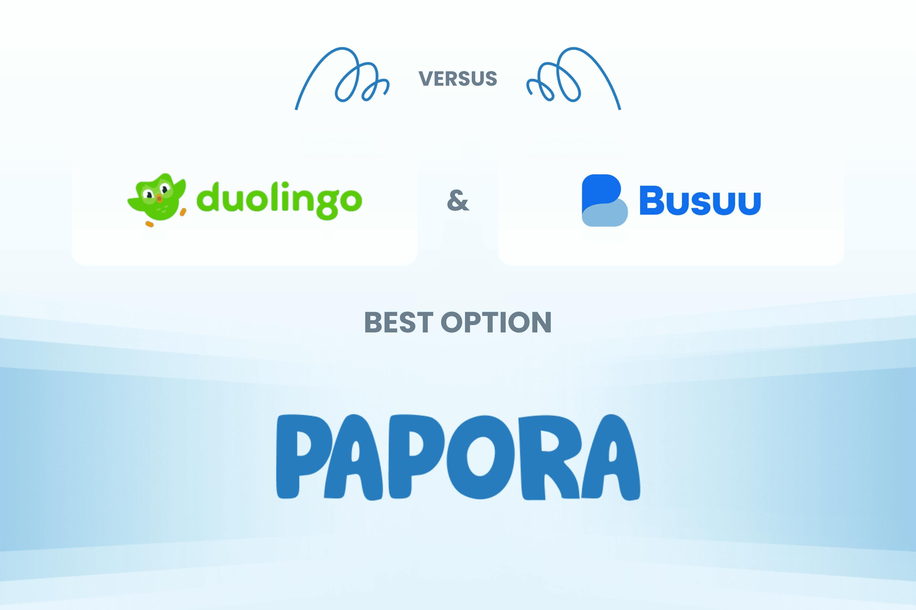 Duolingo, Busuu, Papora