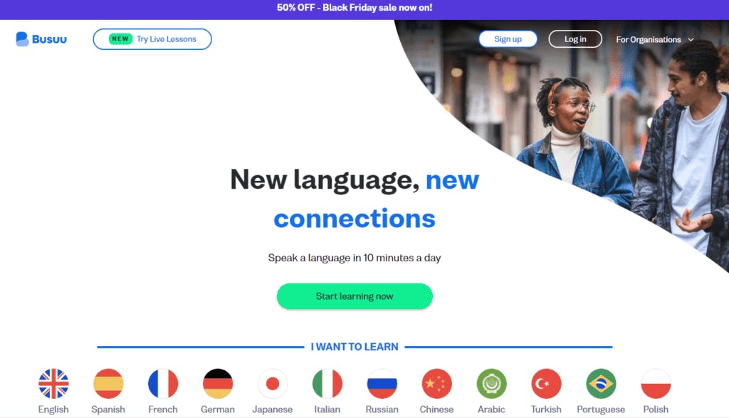 Busuu Homepage