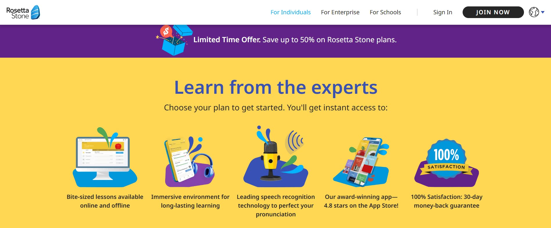 Rosetta Stone Landing Page