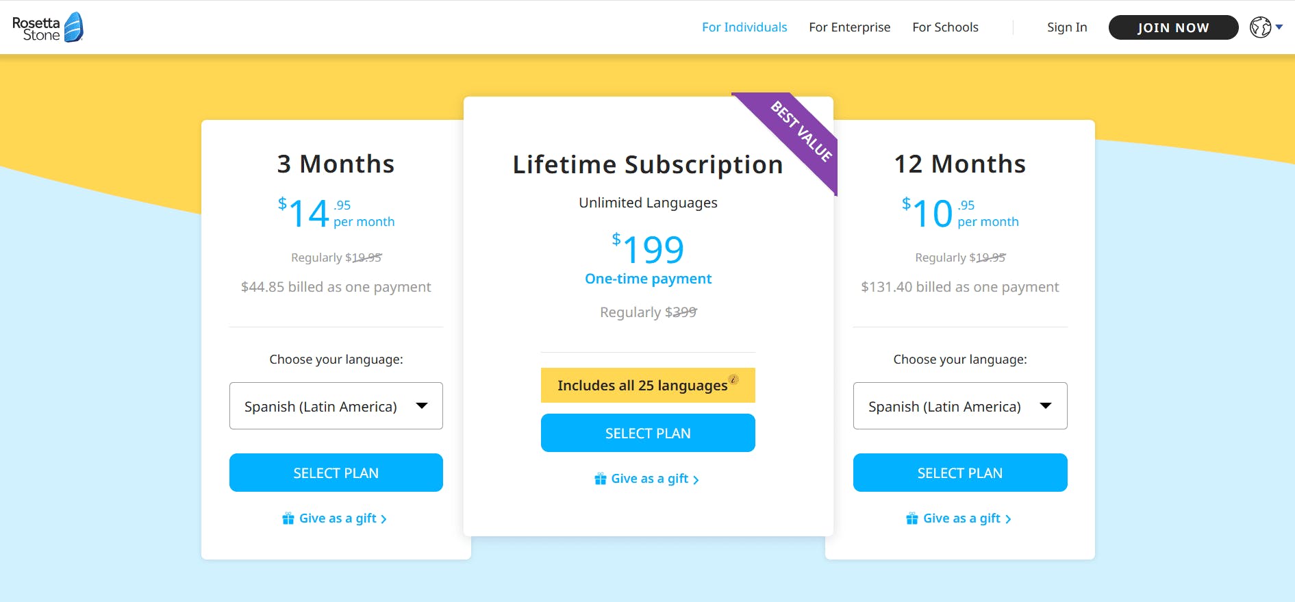 Rosetta Stone prices