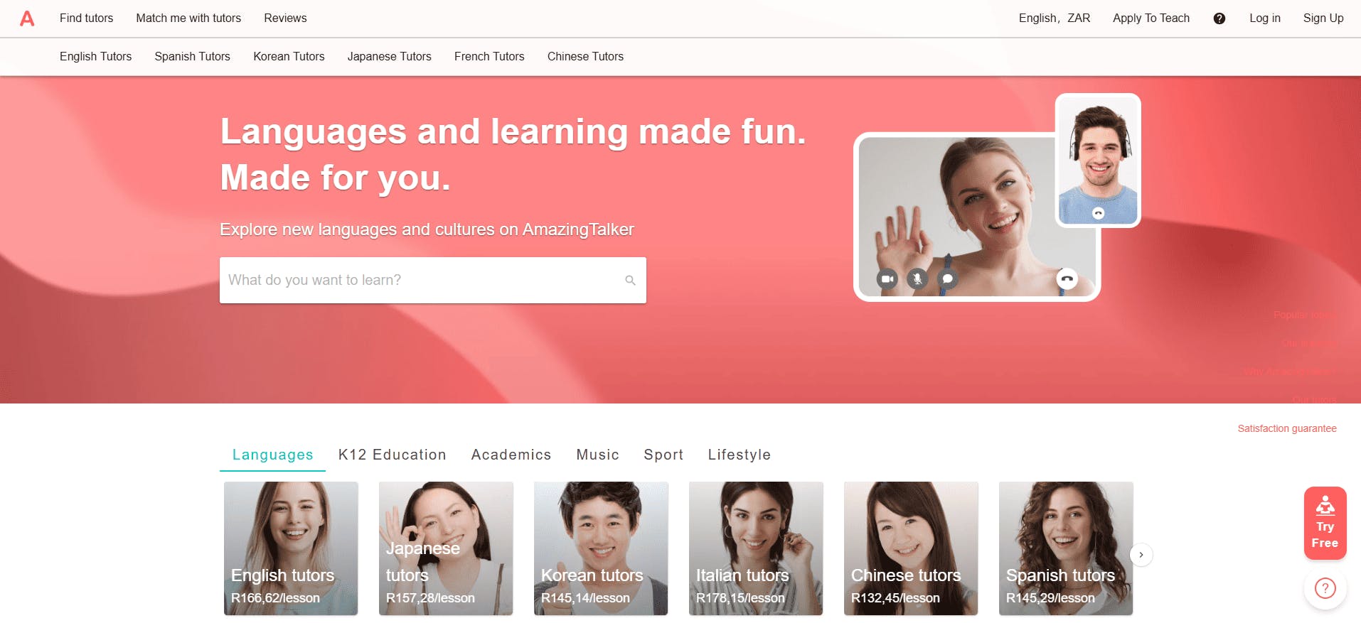 AmazingTalker languages