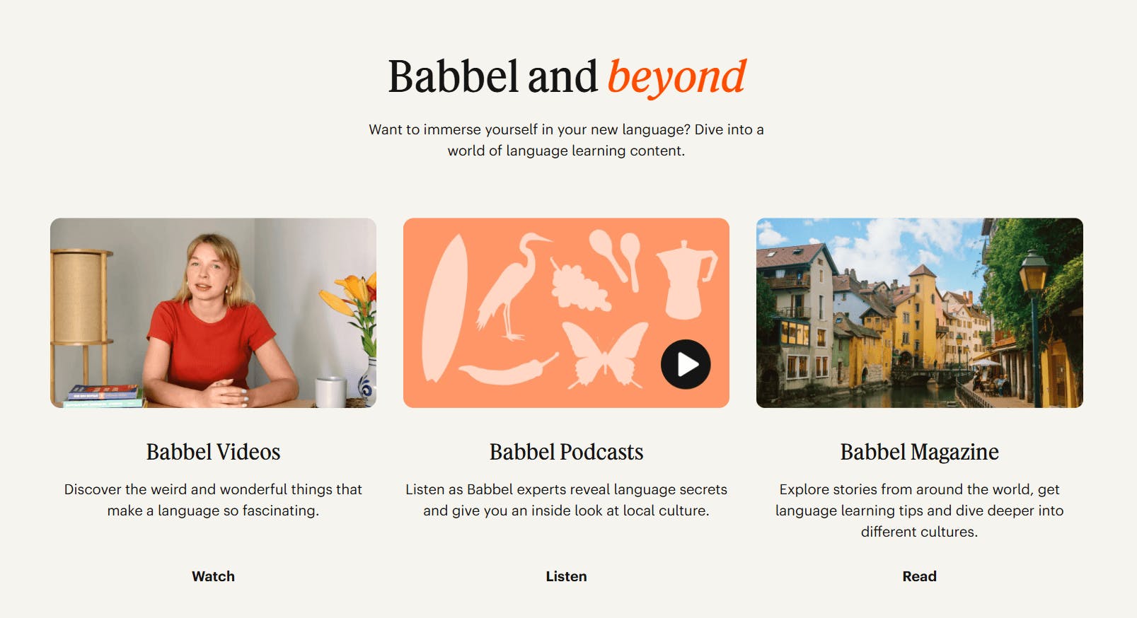 Babbel and beyond