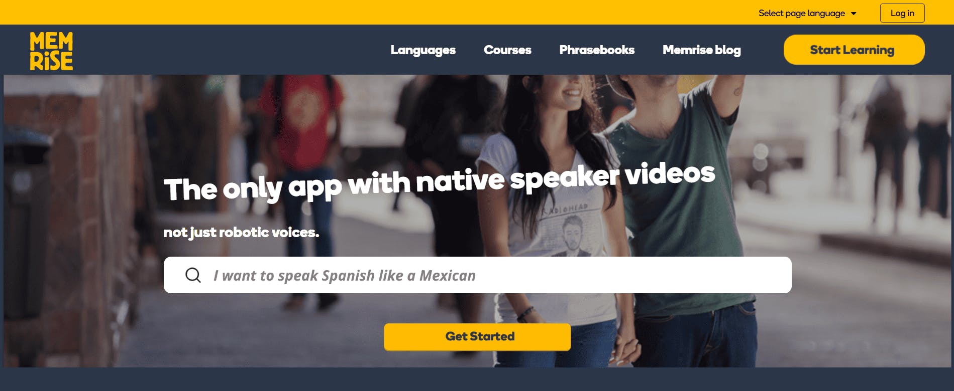 Memrise landing page