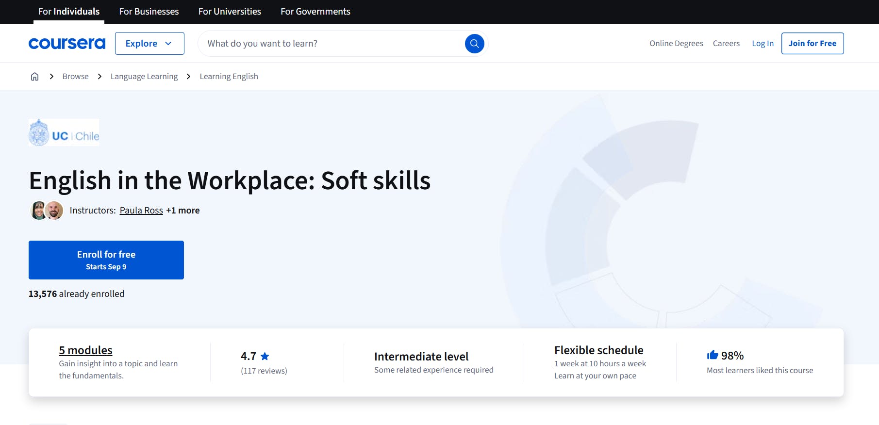 Coursera enroll in a lesson