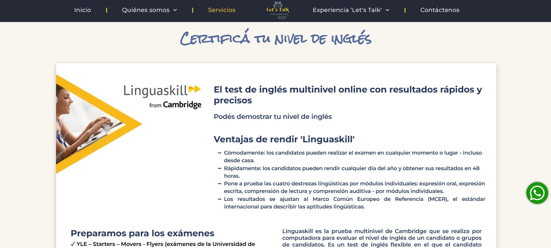 lets talk ingl&eacute;s cursos