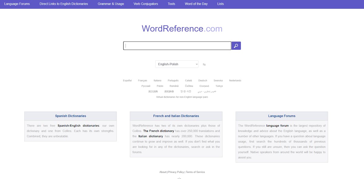WordReference - strona do nauki angielskiego