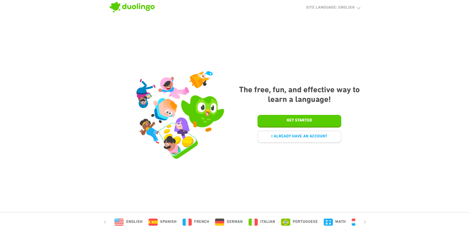 Duolingo homepage